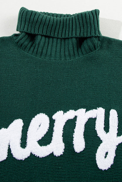 Threaded Pear Belen Letter Embroidered High Sweater