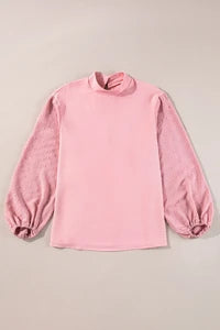 Threaded Pear June Swiss Dot Balloon Sleeve Loose Blouse