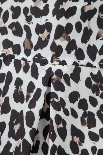 Threaded Pear Kayleigh Print Contrast Trim Long Sleeve PLUS Top