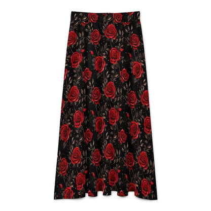 Baha Ranch Colores de Mexico Romantic Red Roses Midi Skirt