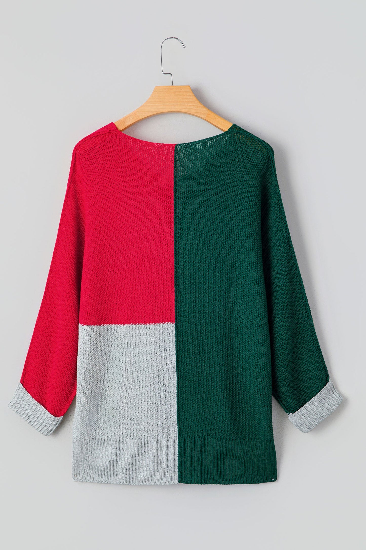 Threaded Pear Demi Block Knit Loose Sweater