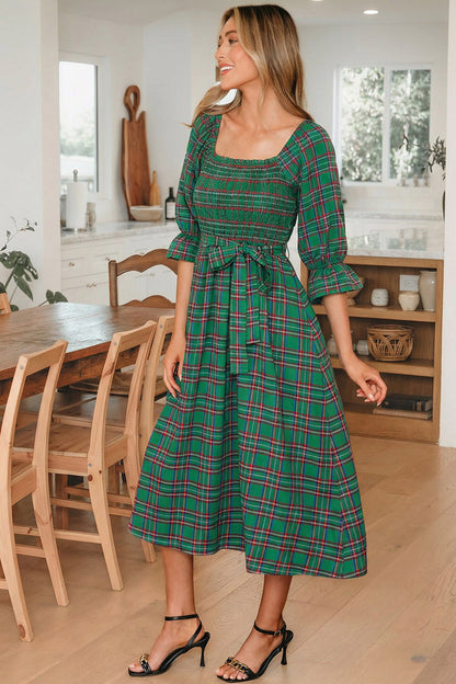 Threaded Pear Scarlett Waist Flared Midi Dress