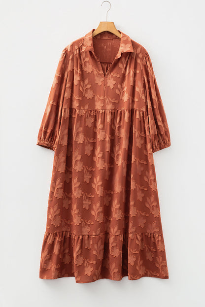 Threaded Pear Mallory 4 Sleeve Long PLUS Dress