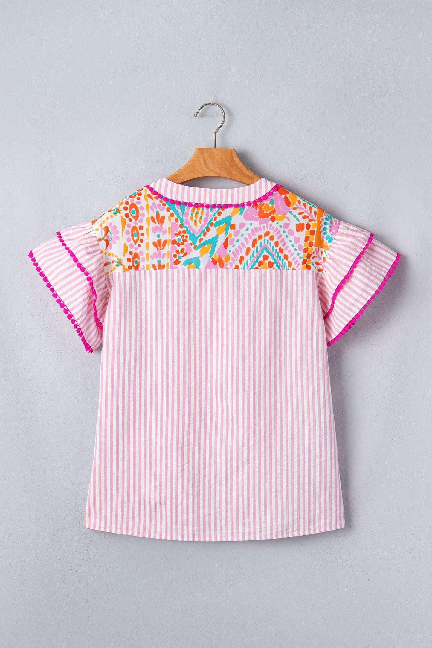 Threaded Pear Giovanna Tiered Short Sleeve Blouse