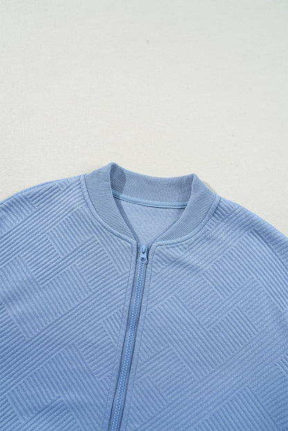 Threaded Pear Nylah Stand Zipper Bomber Jacket