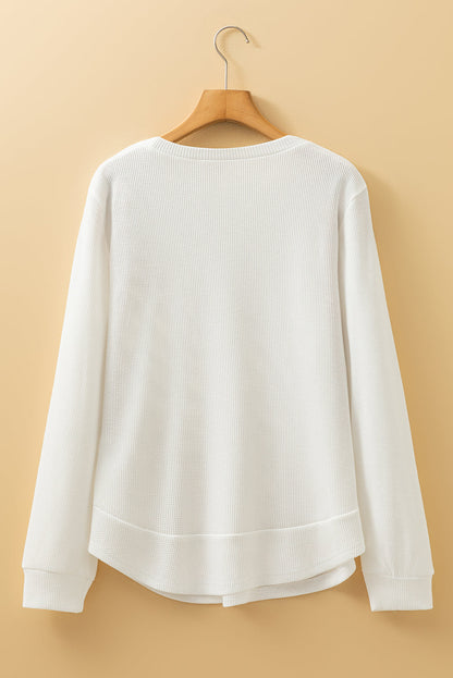 Threaded Pear Allison Waffle Long Sleeve Top