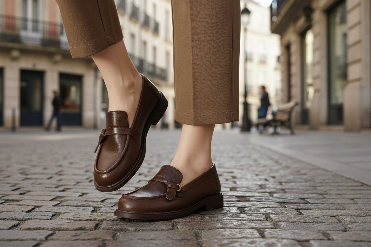 Women’s Round Toe Slip-On Casual Shoes – Low Heel Comfort