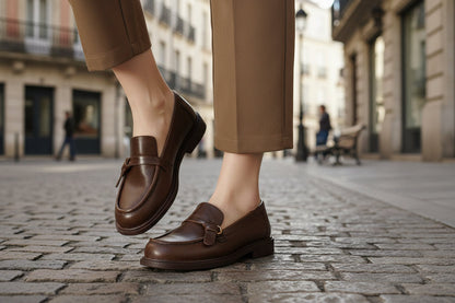 Women’s Round Toe Slip-On Casual Shoes – Low Heel Comfort