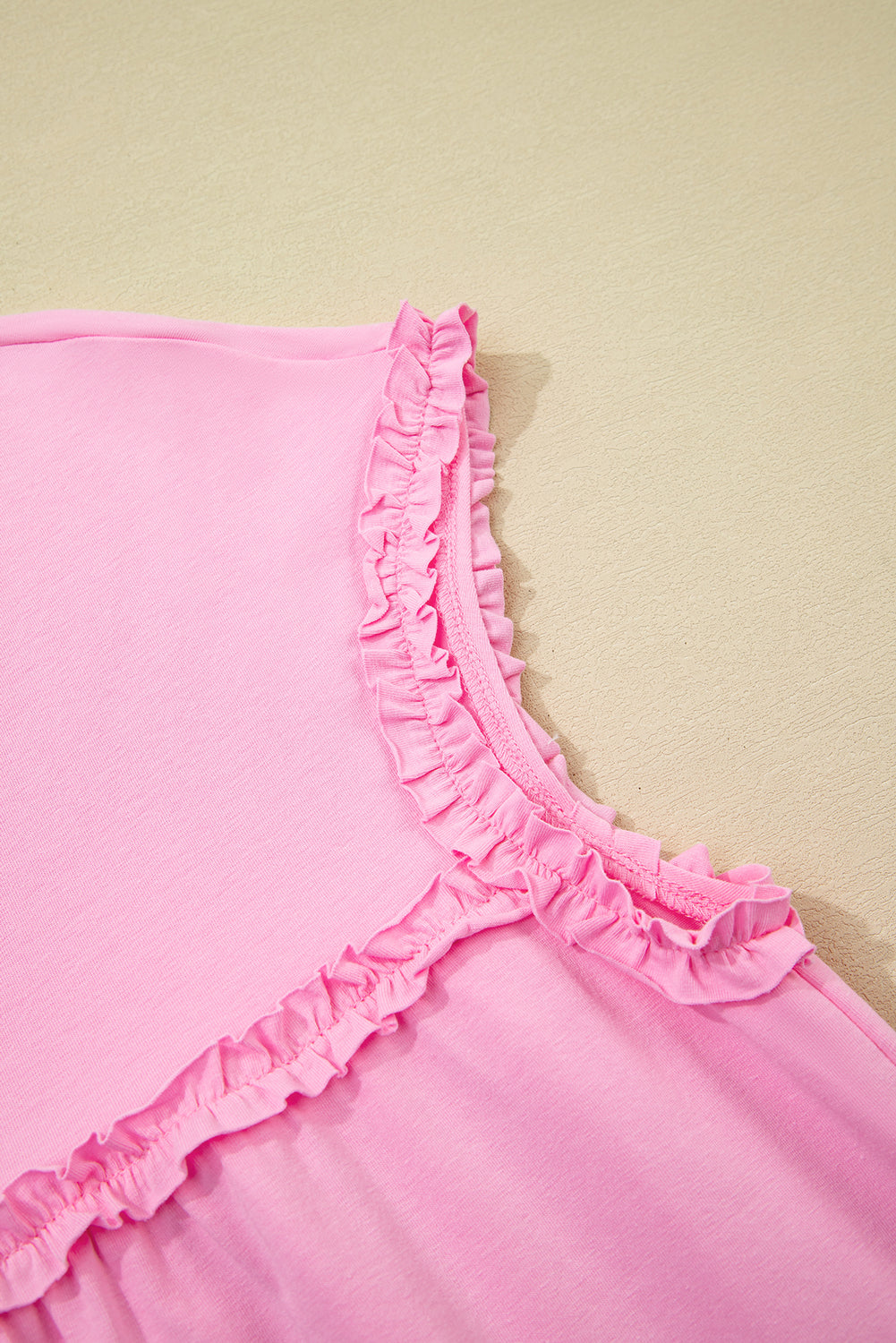 Threaded Pear Keily Frilled Trim Loose Fit Mini Dress