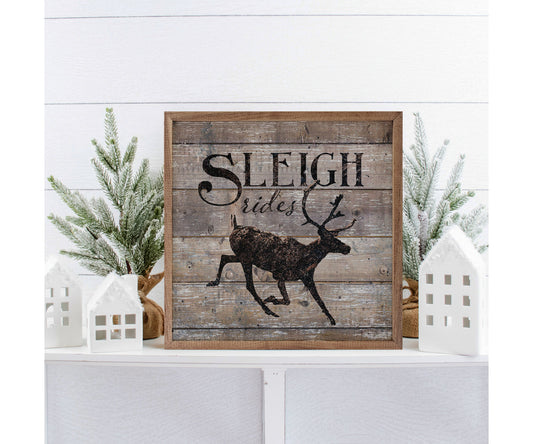 Kendrick Home Sleigh Rides Reindeer Brown