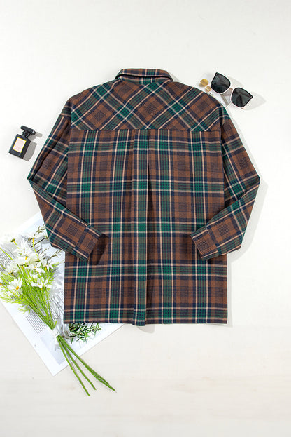 Threaded Pear Elizabeth Plaid Print Chest Shirt