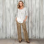 Beige with White