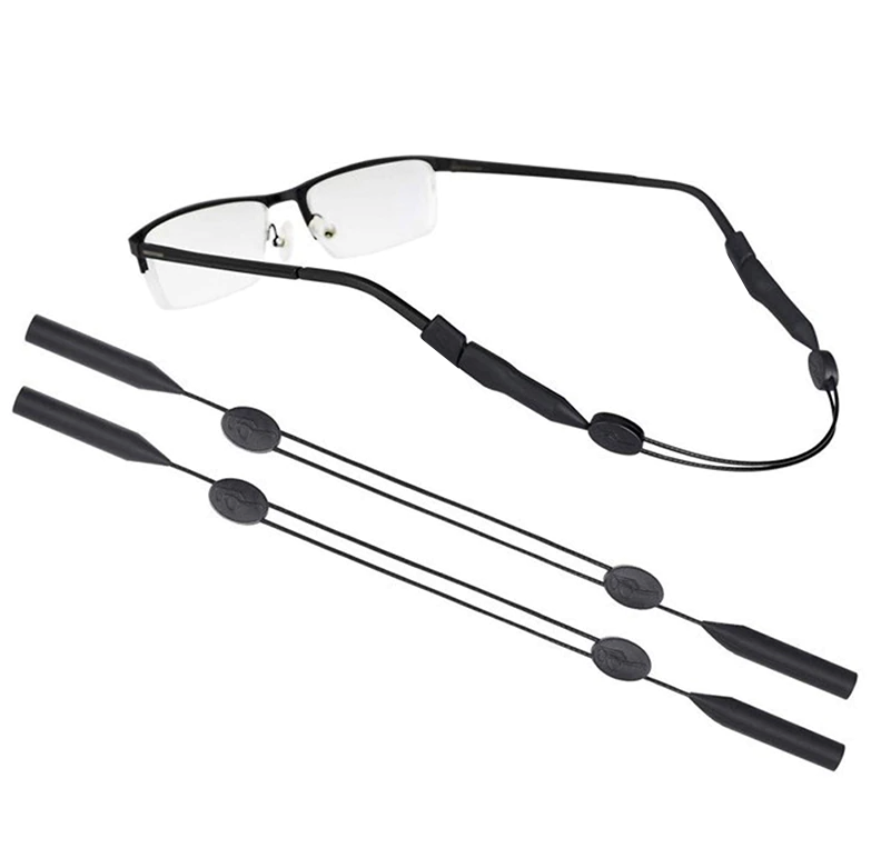 Prime Goods 2x Glasses Strap Neck Cord Sports Eyeglasses Band Sunglasses Rope String Holder - Black