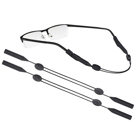 Prime Goods 2x Glasses Strap Neck Cord Sports Eyeglasses Band Sunglasses Rope String Holder - Black