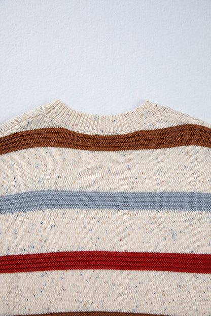 Threaded Pear Vivienne Shoulder Heathered Knit Sweater