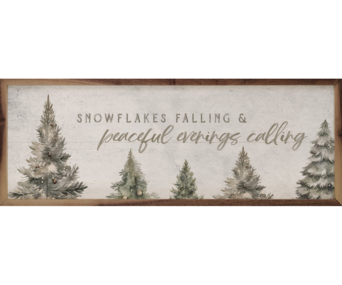 Kendrick Home Snowflakes Falling Pines White