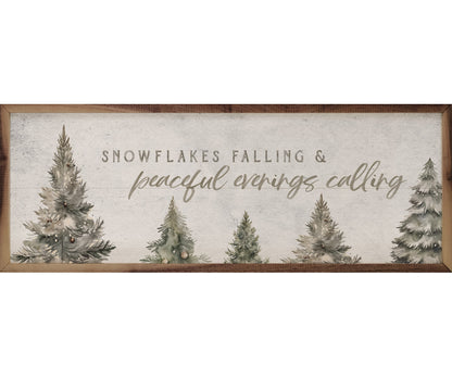 Kendrick Home Snowflakes Falling Pines White