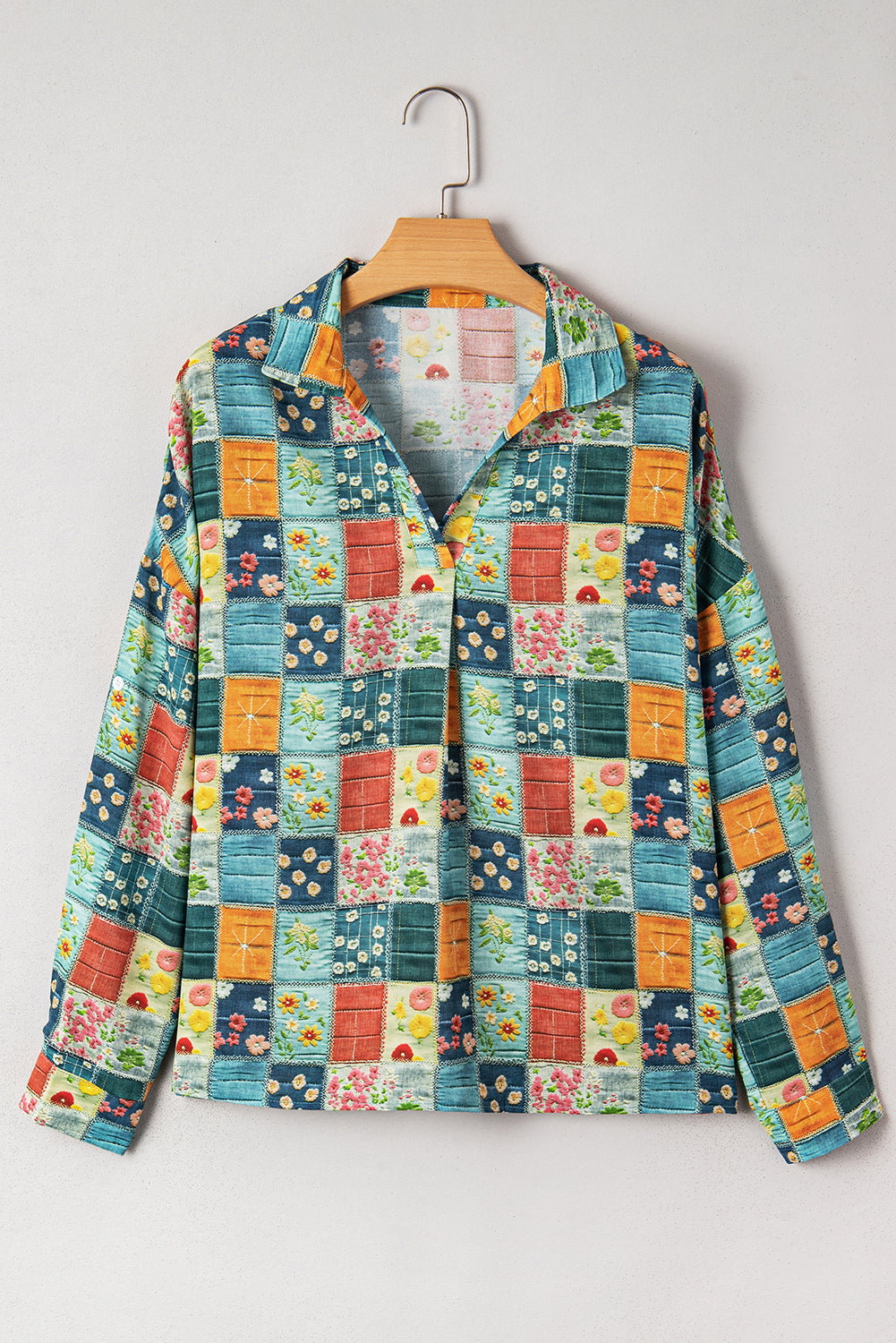 Threaded Pear Zyla Up Sleeve Shift Blouse