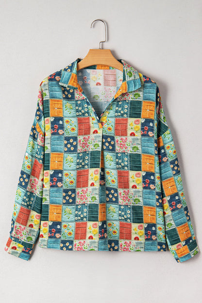 Threaded Pear Zyla Up Sleeve Shift Blouse