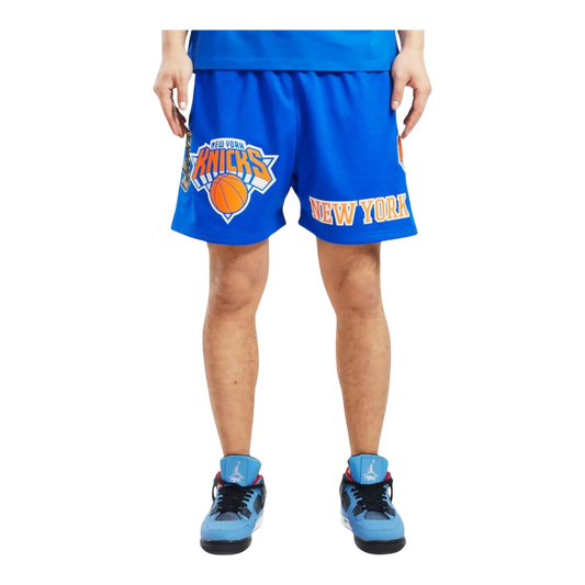 Pro Standard NBA New York Knicks Logo Men Mesh Shorts Royal Blue