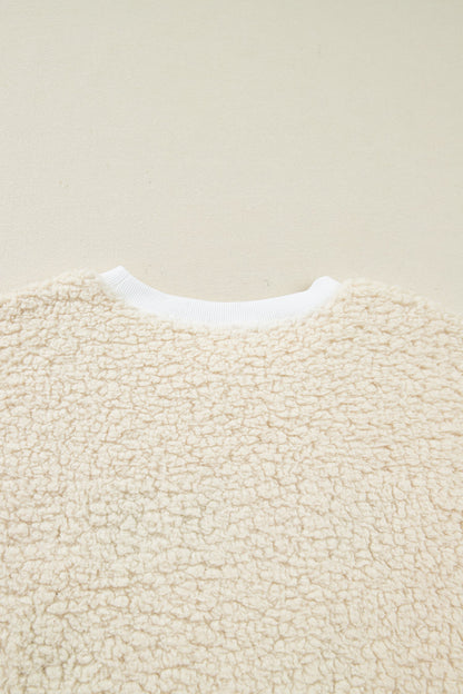 Threaded Pear Ensley Christmas Embroidered Sherpa Pullover