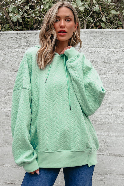 Threaded Pear Promise Textured Baggy Solid Hoodie