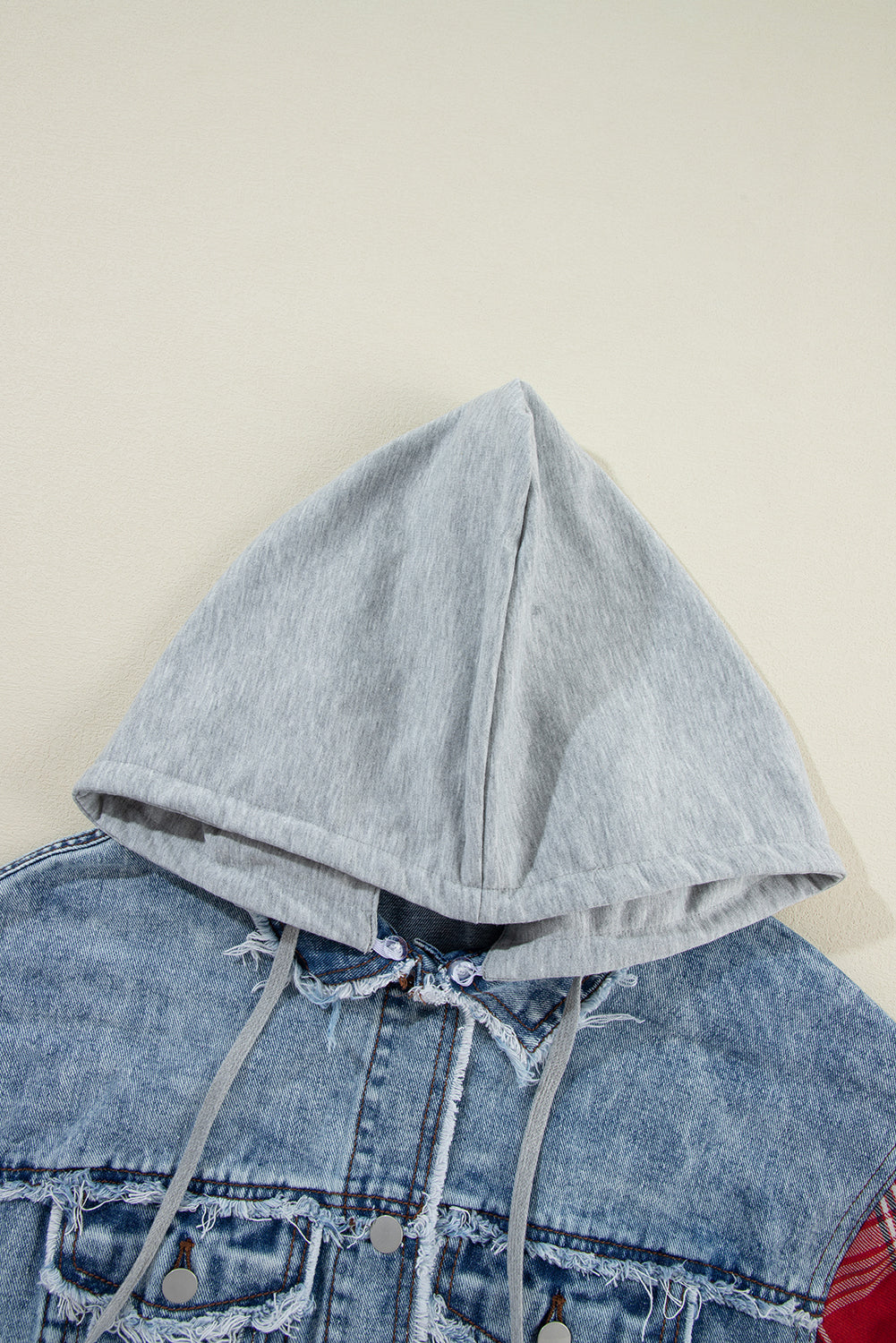 Threaded Pear Olivia Hooded Raw Hem Jacket