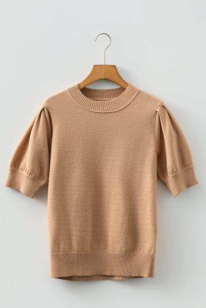 Threaded Pear Jasmine Short Puff Sleeve Sweater