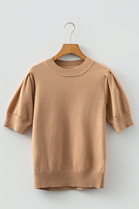 Threaded Pear Jasmine Short Puff Sleeve Sweater