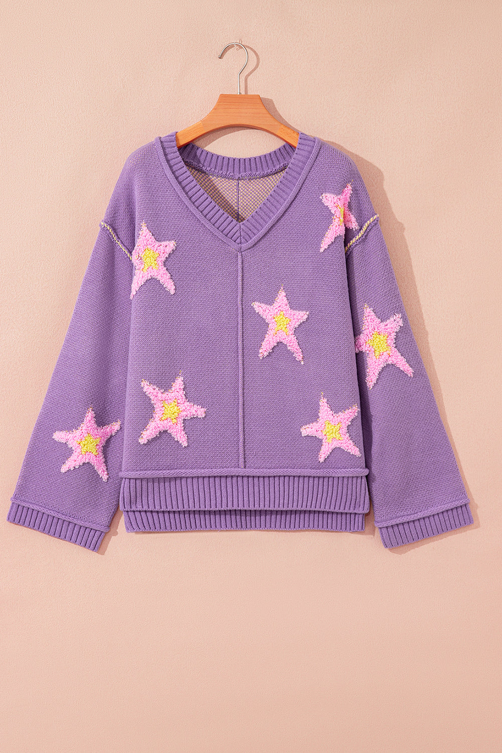 Threaded Pear Aubrey Brushed Star Oversize Sweater