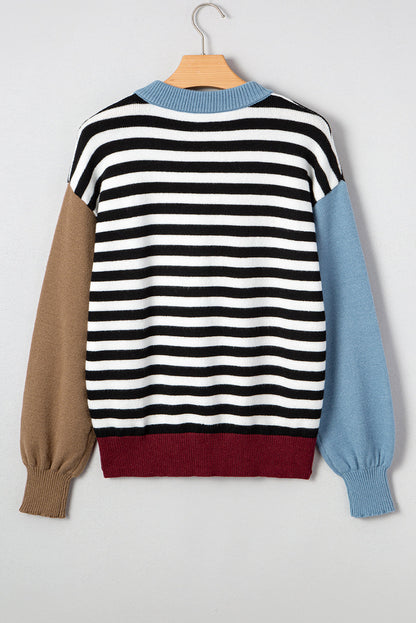 Threaded Pear Julieta Colorblock Sleeve Chic Sweater