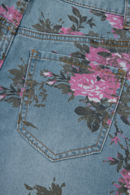 Threaded Pear Esme Floral Print Bootcut Jeans