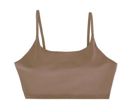 Women Strap Sport Bras Padded Strappy Crop Square Neck Low Impact Bras Sexy Fitness Tank Tops with Removable Pads Flat Straps for Gym Yoga Workout Run