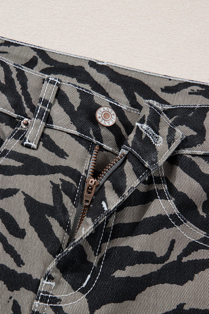 Threaded Pear Hunter Printed Wide Leg Jeans