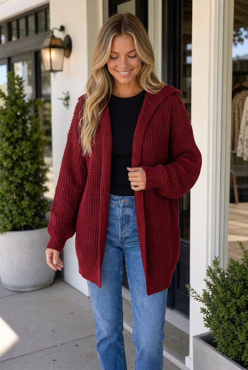 Threaded Pear Haidyn Knit Oversized Front Sweater