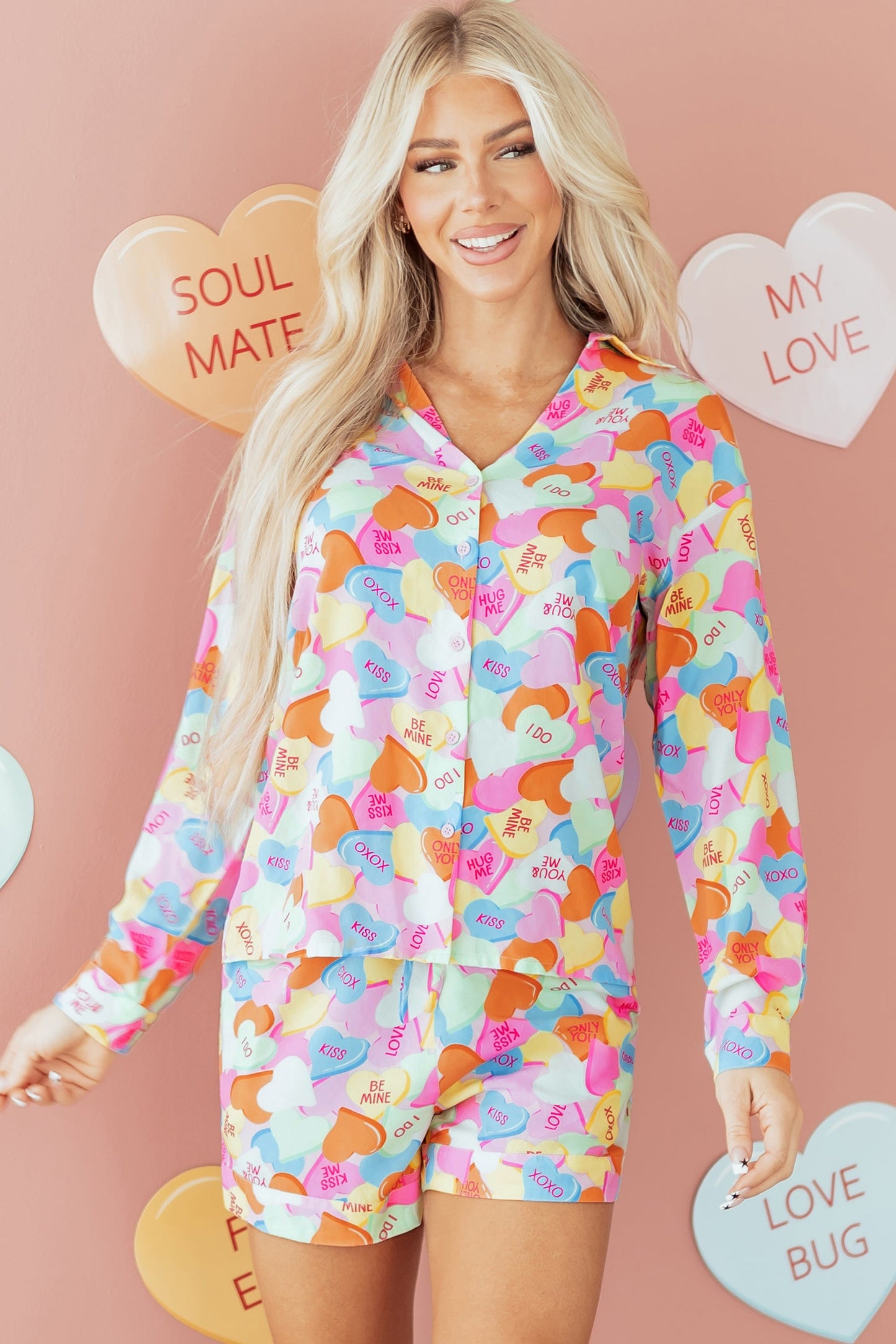 Threaded Pear Remi Heart Collared Tunic Shirt