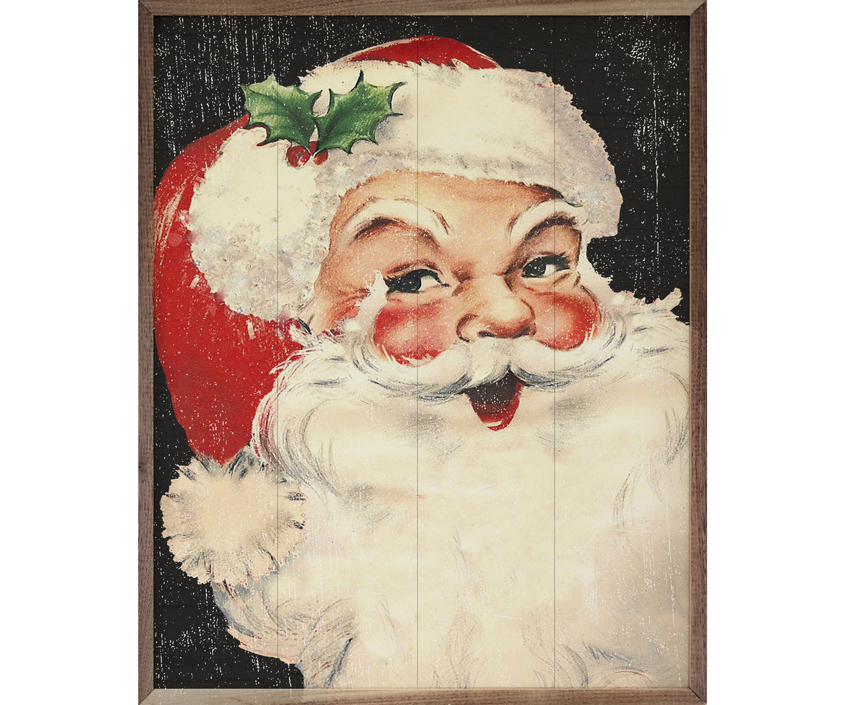 Kendrick Home Rosy Cheeks Santa Black