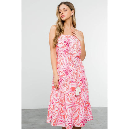 IAH- Abstract Print Tiered Dress