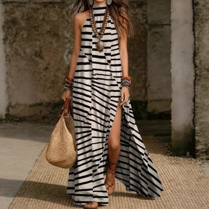 halter neck split maxi dress halter top maxi dress Mei High Split Halter Neck Maxi Dress in Ivory-parroquiadesanalbertomagno.com