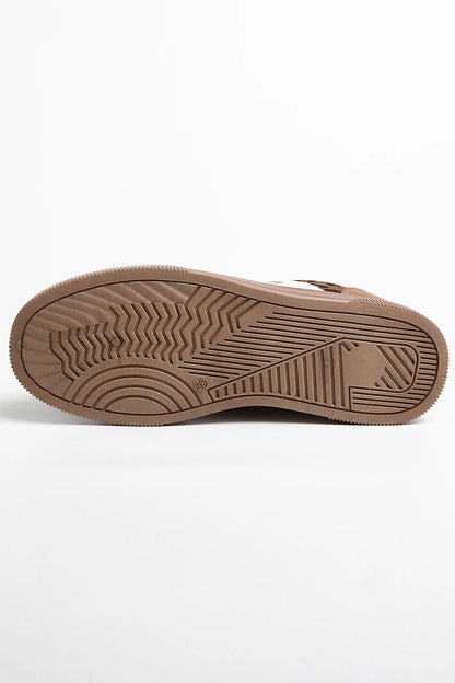 Threaded Pear Emiliana Tab Patchwork Laceup Shoes