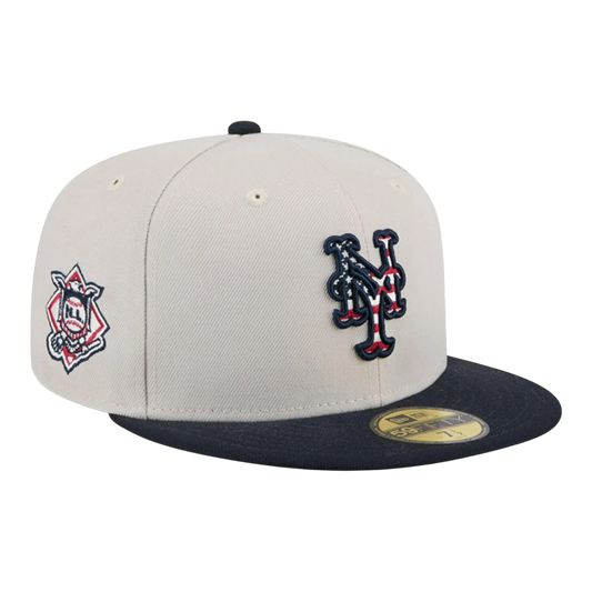 New Era 59Fifty MLB New York Mets Independence Day 2024 Fitted Hat Gray/Navy