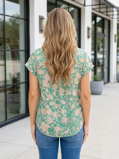 Threaded Pear Kadence Short Sleeve Blouse