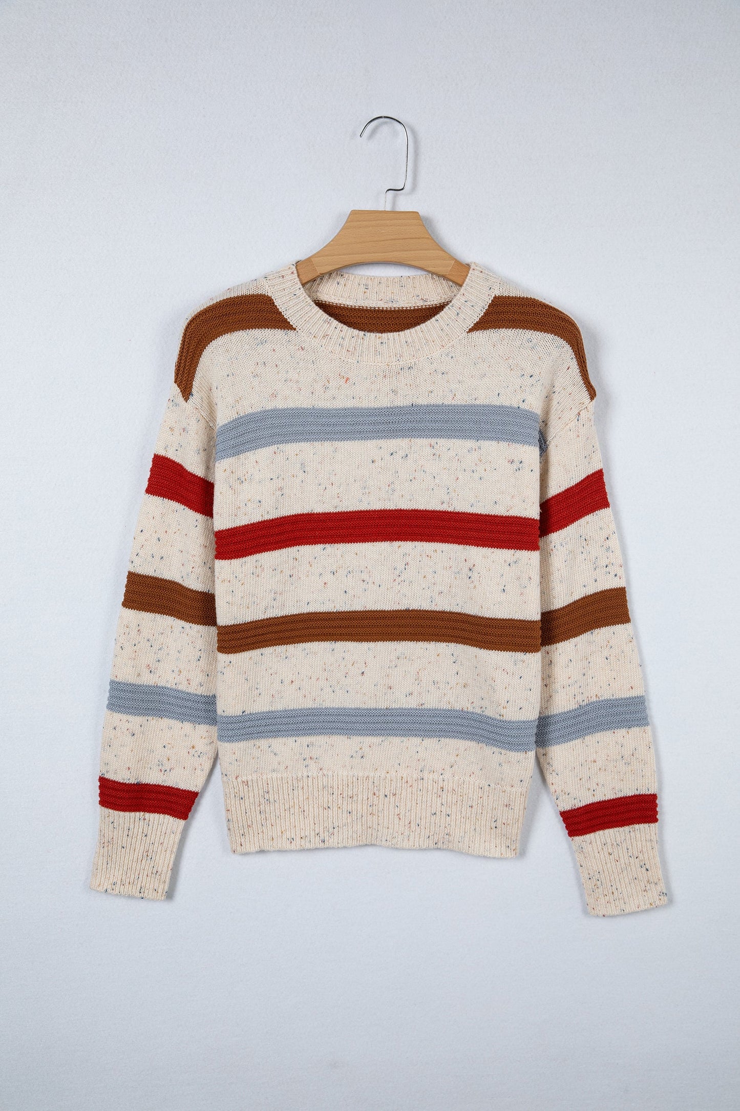 Threaded Pear Vivienne Shoulder Heathered Knit Sweater