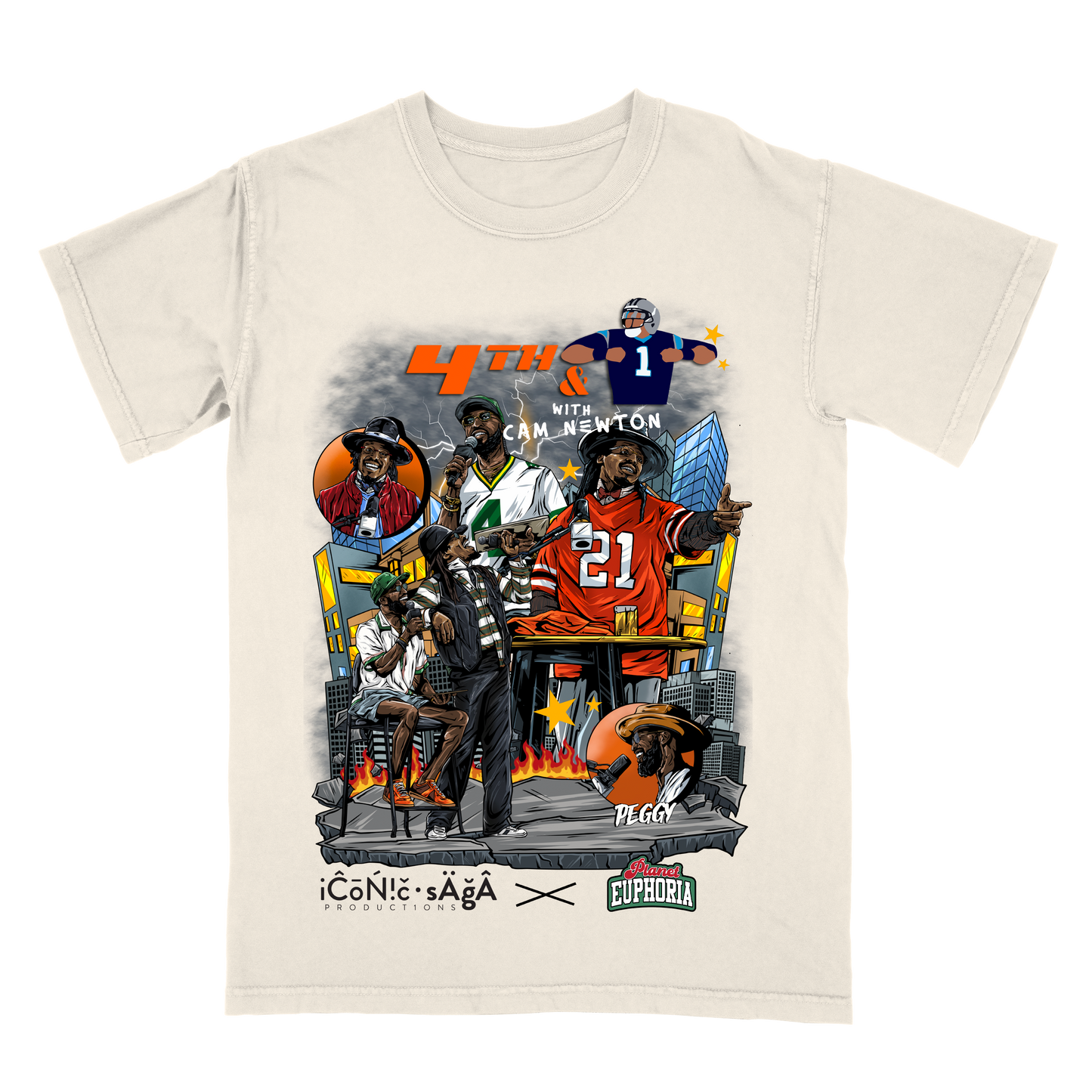 4th And 1 With Cam Newton Off-White Limited Edition Graphic T-Shirt