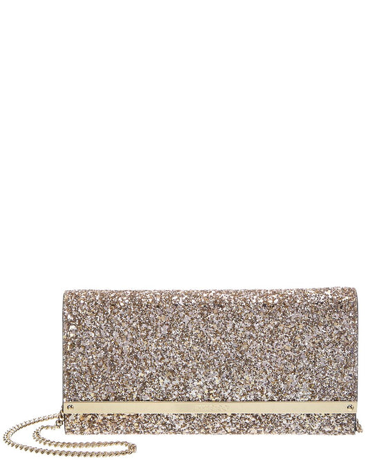 Jimmy Choo Milla Glitter Wallet on Chain