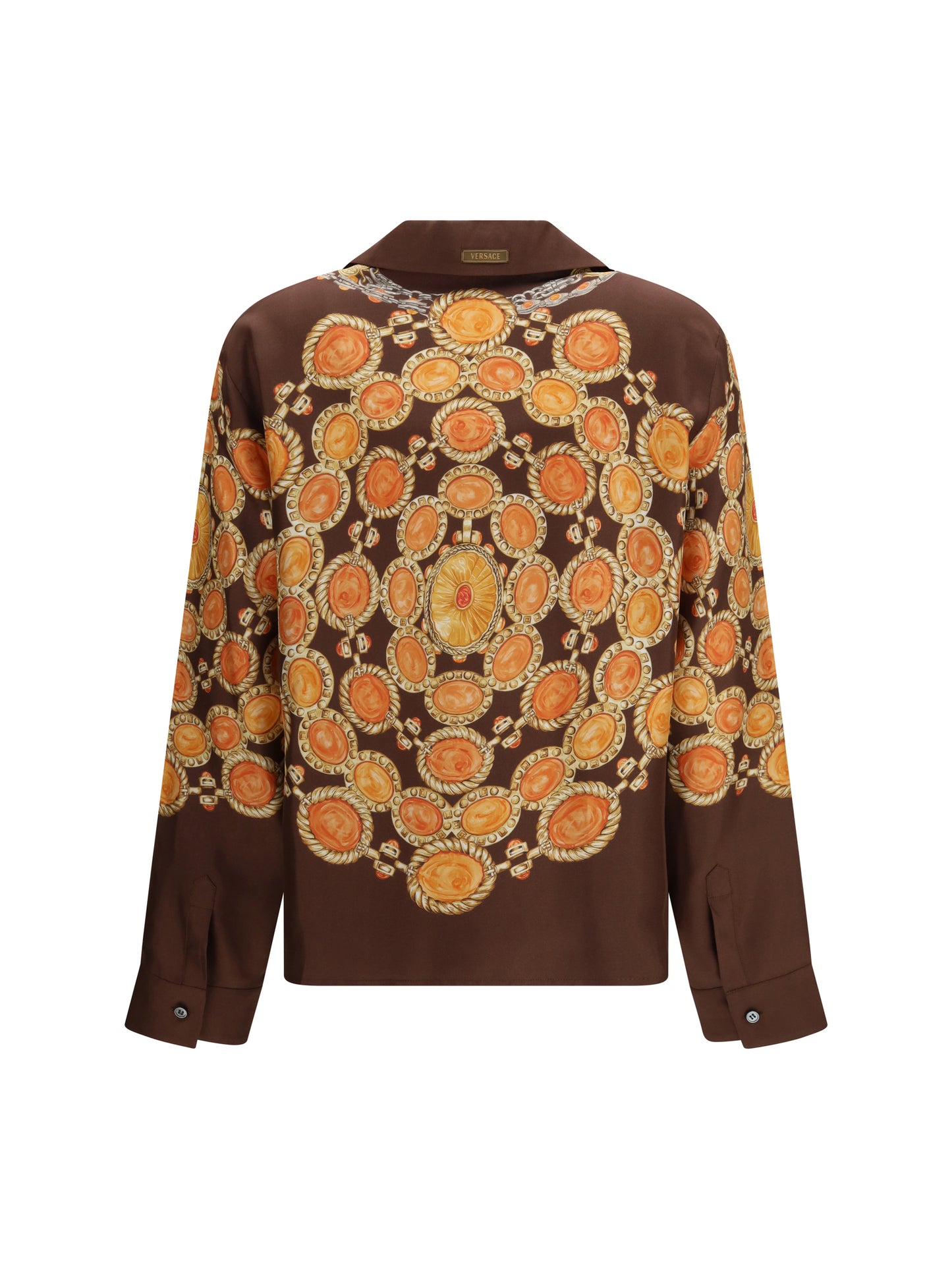 Buttoned Shirt Chain-Print Chocolate/Amber