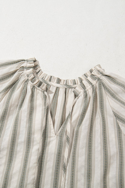 Threaded Pear Lorelai Tie Short Sleeve Blouse