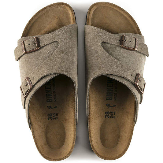 Birkenstock Unisex Zurich Suede Leather Exquisit Allover Taupe