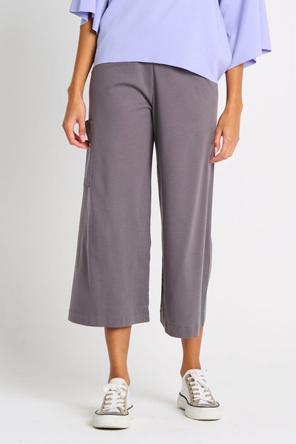 Pima Cotton Cropped Gaucho Pants - Lava