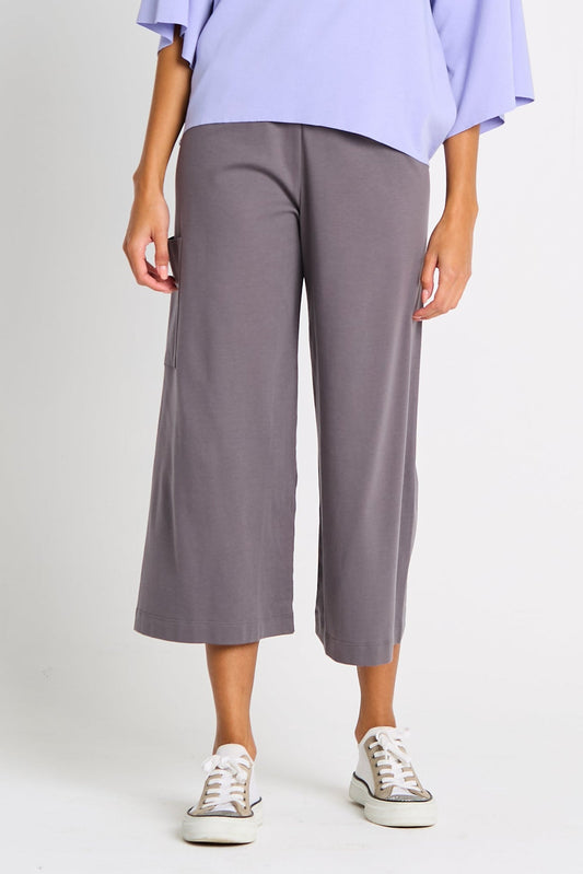 Pima Cotton Cropped Gaucho Pants - Lava